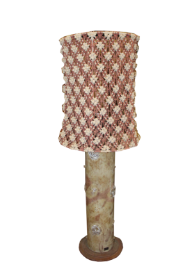 Lampada da tavolo creata con rullo tipografico